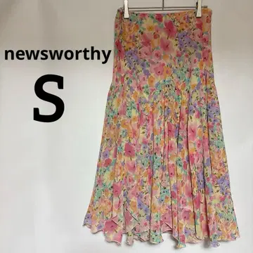 새상품급 newsworthy [ S ] 플레어 스커트 멀티 컬러 봄 롱