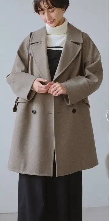 저리 멜톤 무지 & 체크 오버 P 코트 S