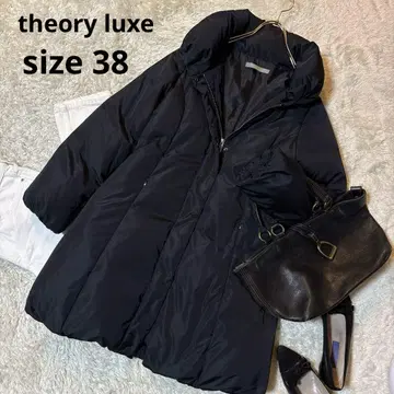 새상품급*theory luxe 숄카라 다운 코트 블랙 38 M