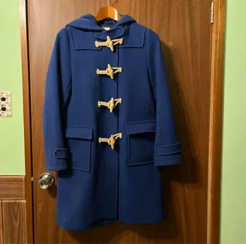 네이비 더플 코트 후드 부착