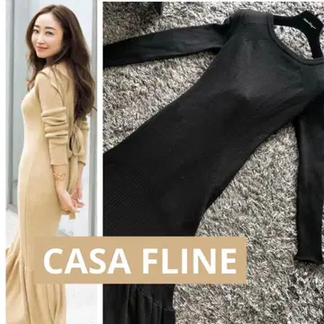 완판템 CASA FLINE 백 오픈 니트 드레스 카미사키 메구 착용