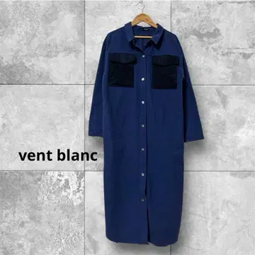 vent blanc 일본제 코듀로이 절개 롱 셔츠 원피스 블루