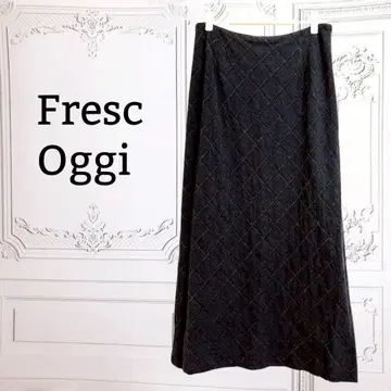 [프레스코 오지] 플레어 스커트 롱/맥시 길이 [L] 블랙 블랙 일본제