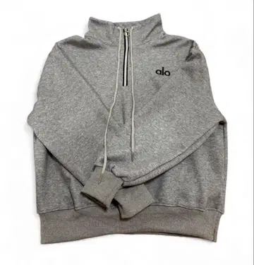 alo 그레이 하프 지퍼 맨투맨