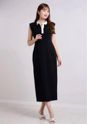 가격 인하 프렌치 슬리브 폴로 롱 드레스