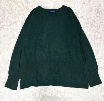 슬로브 이에나 울 코튼 캐시미어 혼방 니트 프리 그린