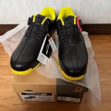 [미사용 새상품] 브릿지스톤 골프화 블랙/노랑 26.5cm tour b