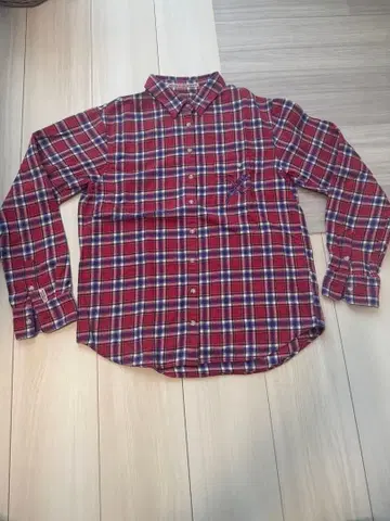 마드모아젤 논논 빨간색 체크 플란넬 셔츠