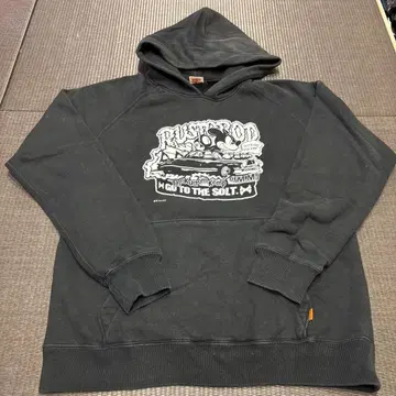 RUST ROD 디즈니 후드티 블랙