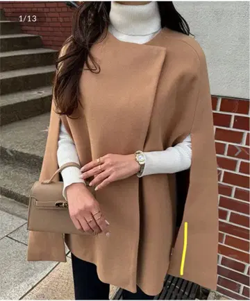 고베 레터스 케이프 코트 카멜