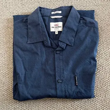 벤 셔먼 네이비 도트 무늬 셔츠 M