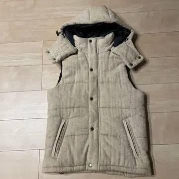 베이지 헤링본 다운 베스트 무료배송