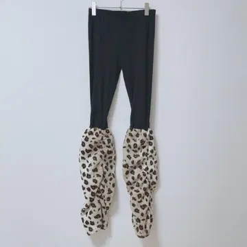 레깅스 팬츠 도킹 레오파드 무늬 레이어드 스트레치