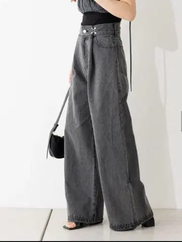 Chico 박스턱 와이드 데님 팬츠