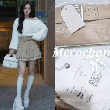 다리치 더블 플리츠 미니 스커트 [베이지] S