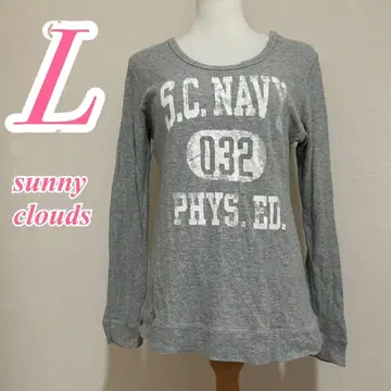 sunny clouds 티셔츠 그레이 화이트 L 프린트