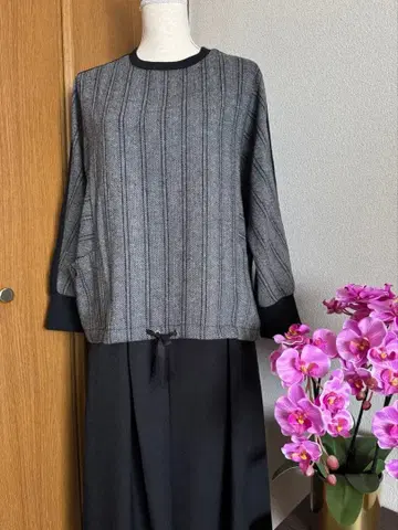 헤링본 무늬 긴팔 상의