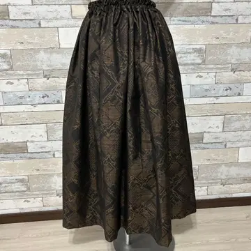 오시마 명주 리메이크 브라운 롱 스커트