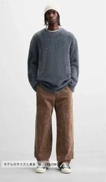 ZARA [ 자라 ] 리브 텍스처 스웨터 [ L 사이즈 ] 카본 그레이