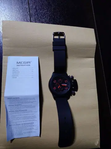 MEGIR 2002 크로노그래프 손목시계 블랙