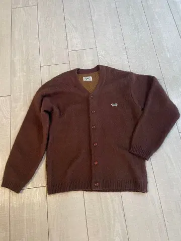 The Fox Collection 별주 샤기 니트 가디건 브라운