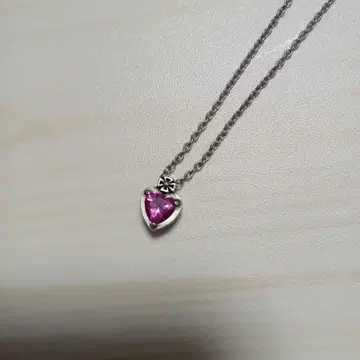 저스틴 데이비스 하트 핑크 스톤 목걸이