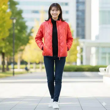 [ 새상품급 ] 아디다스 퀼팅 자켓 빨간색 M 경량 방한