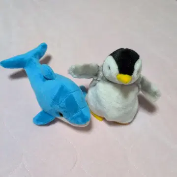 돌고래와 펭귄 봉제 인형 세트