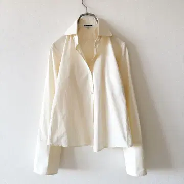 질 샌더 / 코튼 긴팔 셔츠 블라우스 34 아이보리