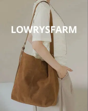 LOWRYSFARM 미들 원숄더 BAG 브라운 스웨이드