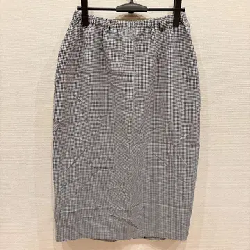 새상품급 깅엄 체크 롱 스커트 허리밴딩 슬릿 봄옷 여름옷 가을 옷