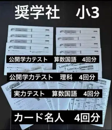 쇼가쿠샤 초3 공개학력테스트 과학 실력테스트 산수국어 카드명인