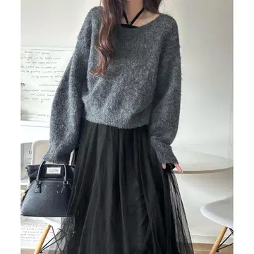 classicalelf 니트 x 튤 원피스 세트