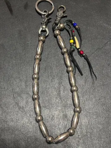 FUNNY 실버 월렛 체인 실버 비즈