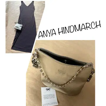 안야 힌드마치 프린지 수작업 샴페인 골드 이브닝 백