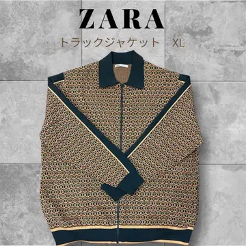 ZARA 트랙 자켓 지오메트릭 자카드 풀 집업 가디건 XL