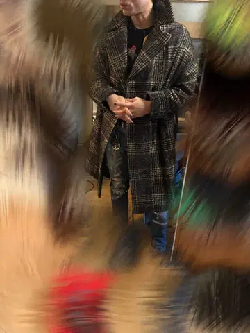 TICCA 체크 무늬 롱 코트