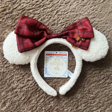 디즈니 머리띠 크리스마스 미니 빨흰