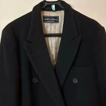 롱 체스터 코트 캐시미어 혼방 블랙 L 90년대 미국제