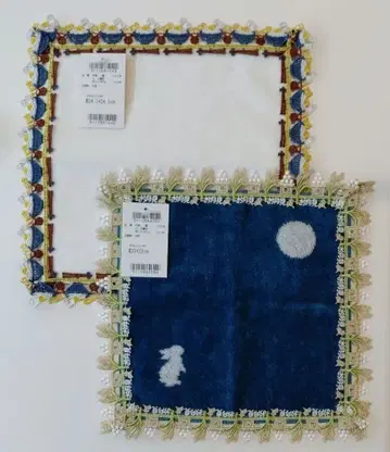 치카자와 레이스 타월 손수건 2장 세트 달맞이 토끼 계란 간장밥