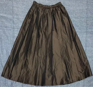 UNITED ARROWS 샴브레이 타프타 플리츠 스커트 사이즈 38