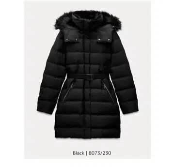 zara 다운 코트 S 블랙