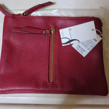 가죽 빨간색 숄더백 골드 지퍼