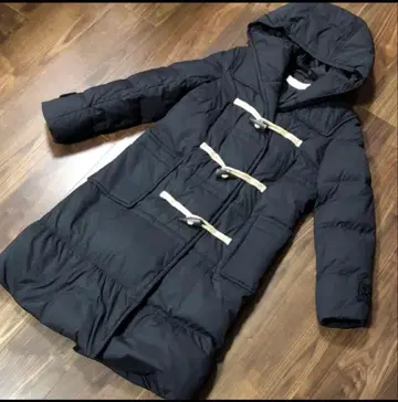 PLST 후드 부착 블랙 다운 자켓