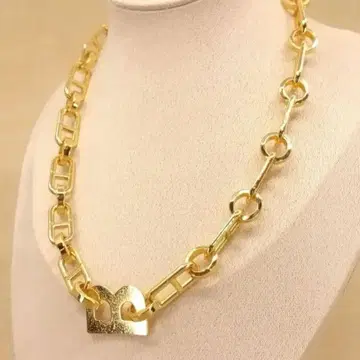 빈티지 골드 체인 B 로고 목걸이 로마 앤티크