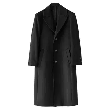 [ 새상품 ] 더블 체스터 코트 롱 기장 블랙 한국 모드