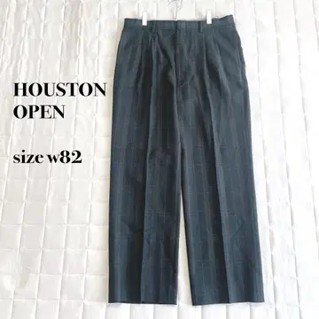 HOUSTON OPEN 다크 그린 체크 무늬 슬랙스 w82