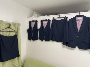 ENJOY 사무복 수트 스트라이프 네이비 5종 세트