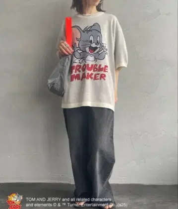 시퀀스 톰과 제리 자카드 썸머 니트