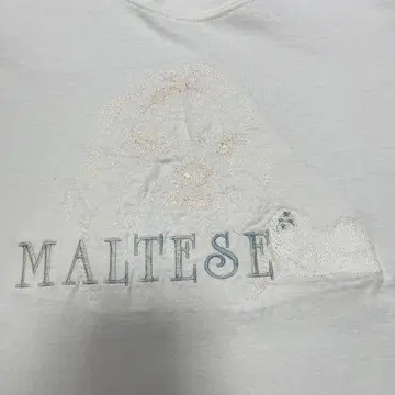 00s 도그 강아지 말티즈 자수 티셔츠